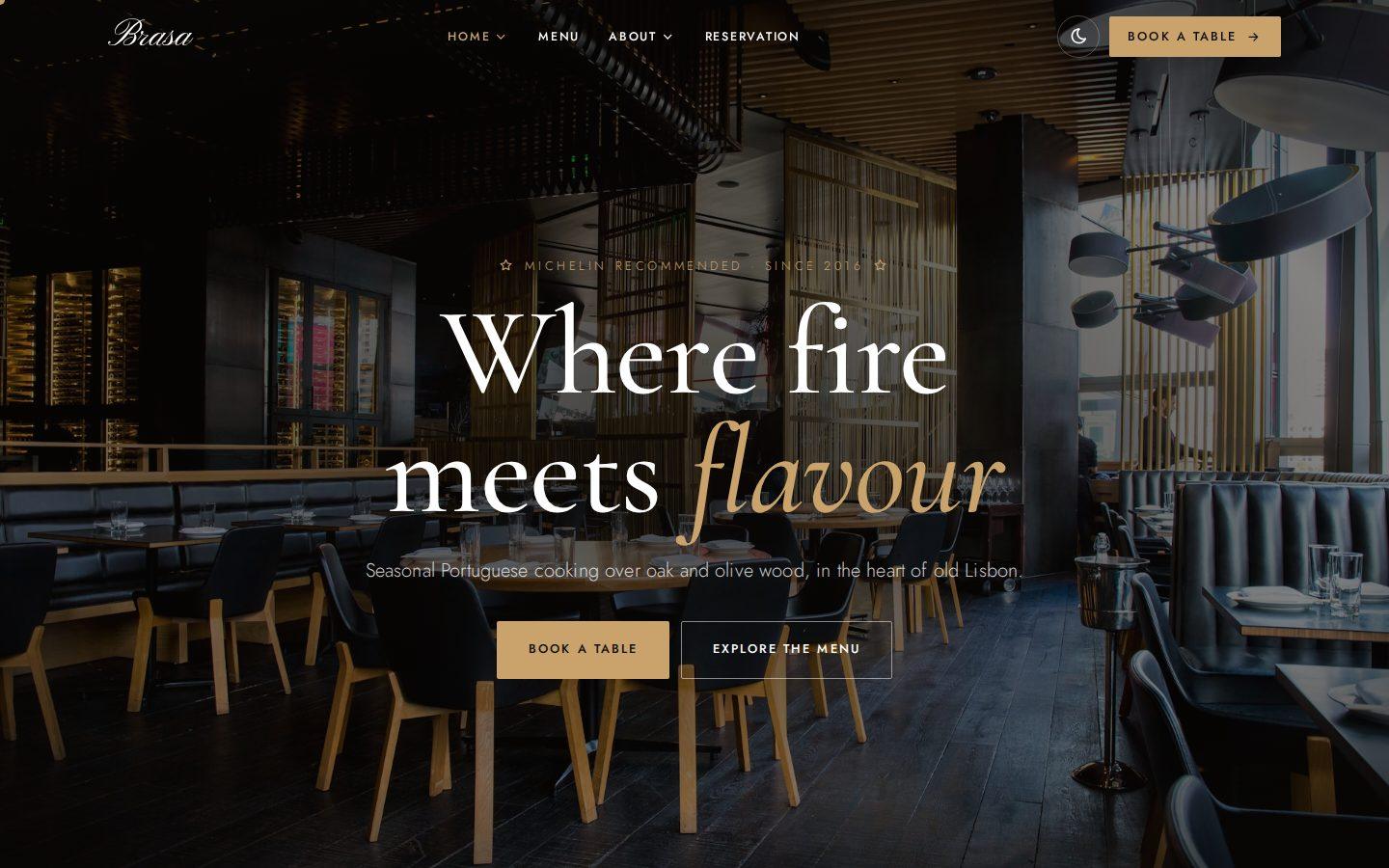 Brasa home page preview